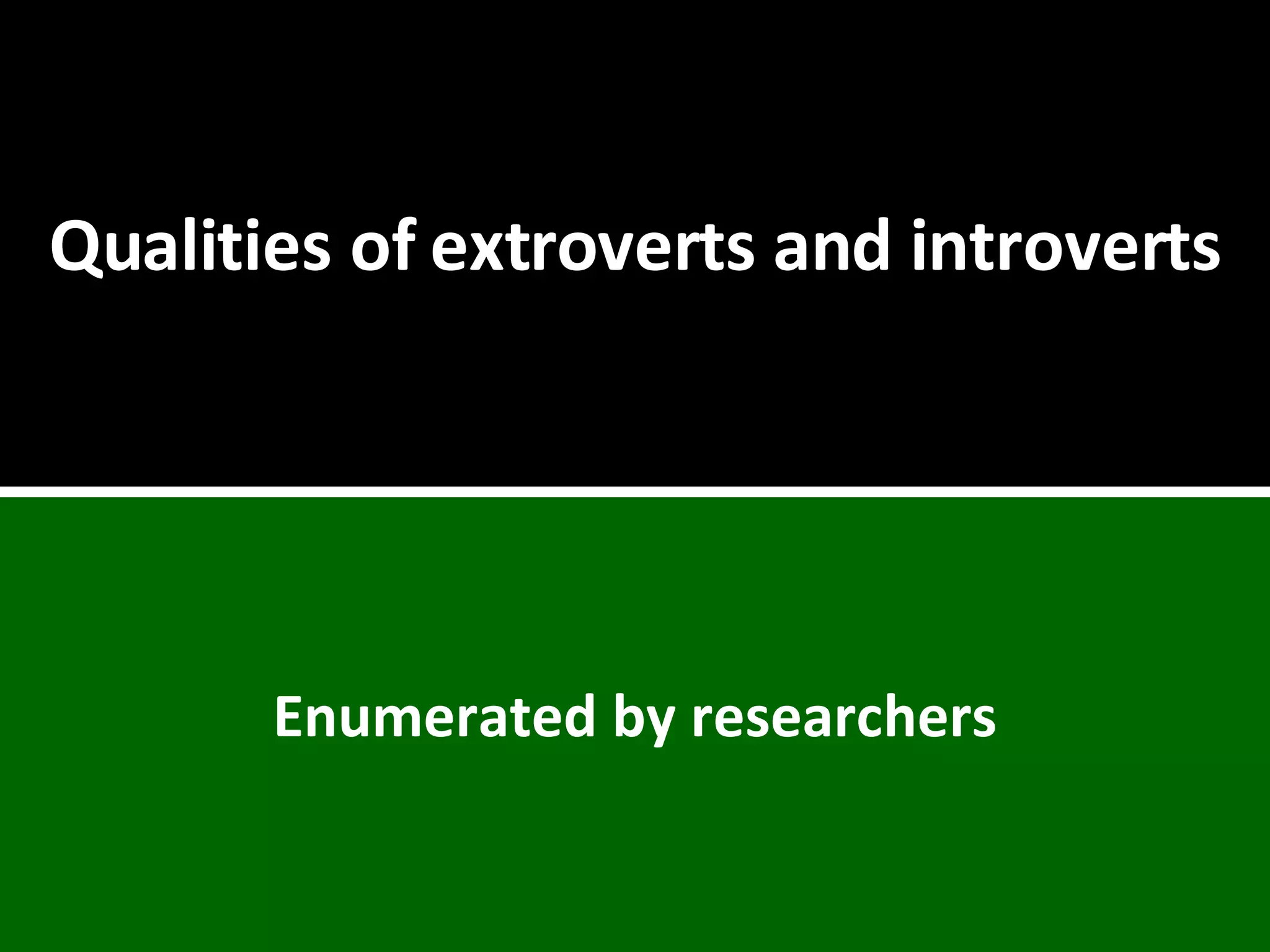 Extroversion Introversion | PPT