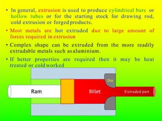 Extrudable Extrusion of Metals | PPTX