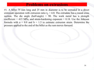 Problems on extrusions
14
 