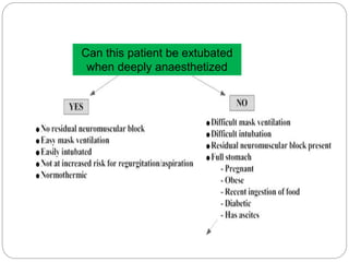 Can this patient be extubated
when deeply anaesthetized
 