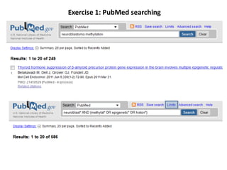 Exercise 1: PubMedsearching 