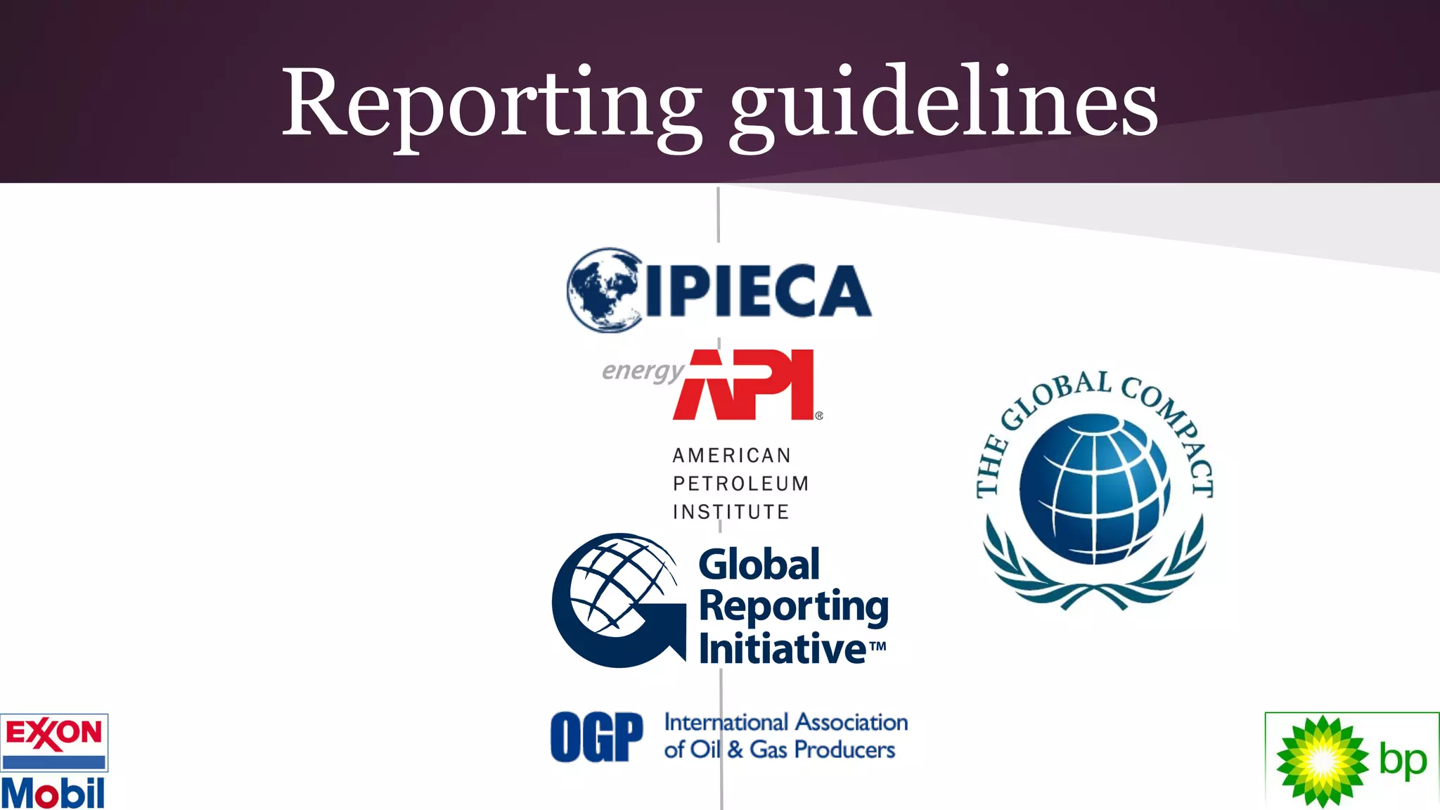 Reporting guidelines
 