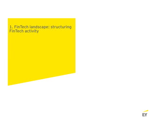 1. FinTech landscape: structuring
FinTech activity
 