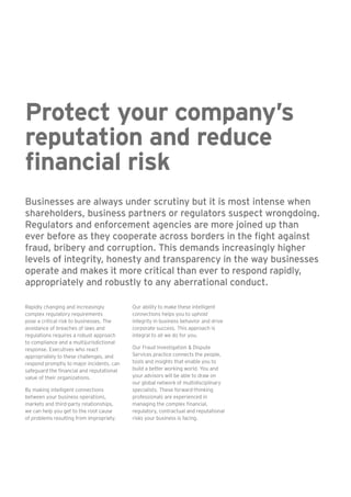 Forensic Services and Global Experience: the Intelligent Connection ...