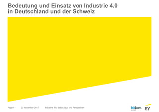 Page 41
Bedeutung und Einsatz von Industrie 4.0
in Deutschland und der Schweiz
22 November 2017 Industrie 4.0: Status Quo und Perspektiven
 