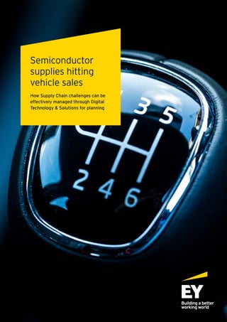 Semiconductor
supplies hitting
vehicle sales
How Supply Chain challenges can be
effectively managed through Digital
Technology & Solutions for planning
 