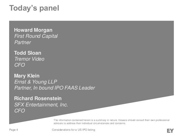 Reassure ipo ernst and young