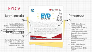 Panduan Lengkap EYD Edisi V: Perubahan dan Kaidah Penulisan Huruf | PPTX