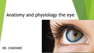 Anatomy and physiology the eye
DR. CHIKONDE
 
