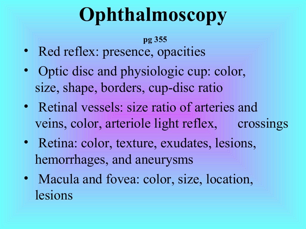 Eye and ear assessment