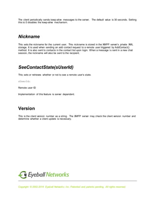 Eyeball Messenger SDK V10.0 Developer Reference Guide