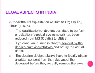 Enucleating Eye bank | PPTX