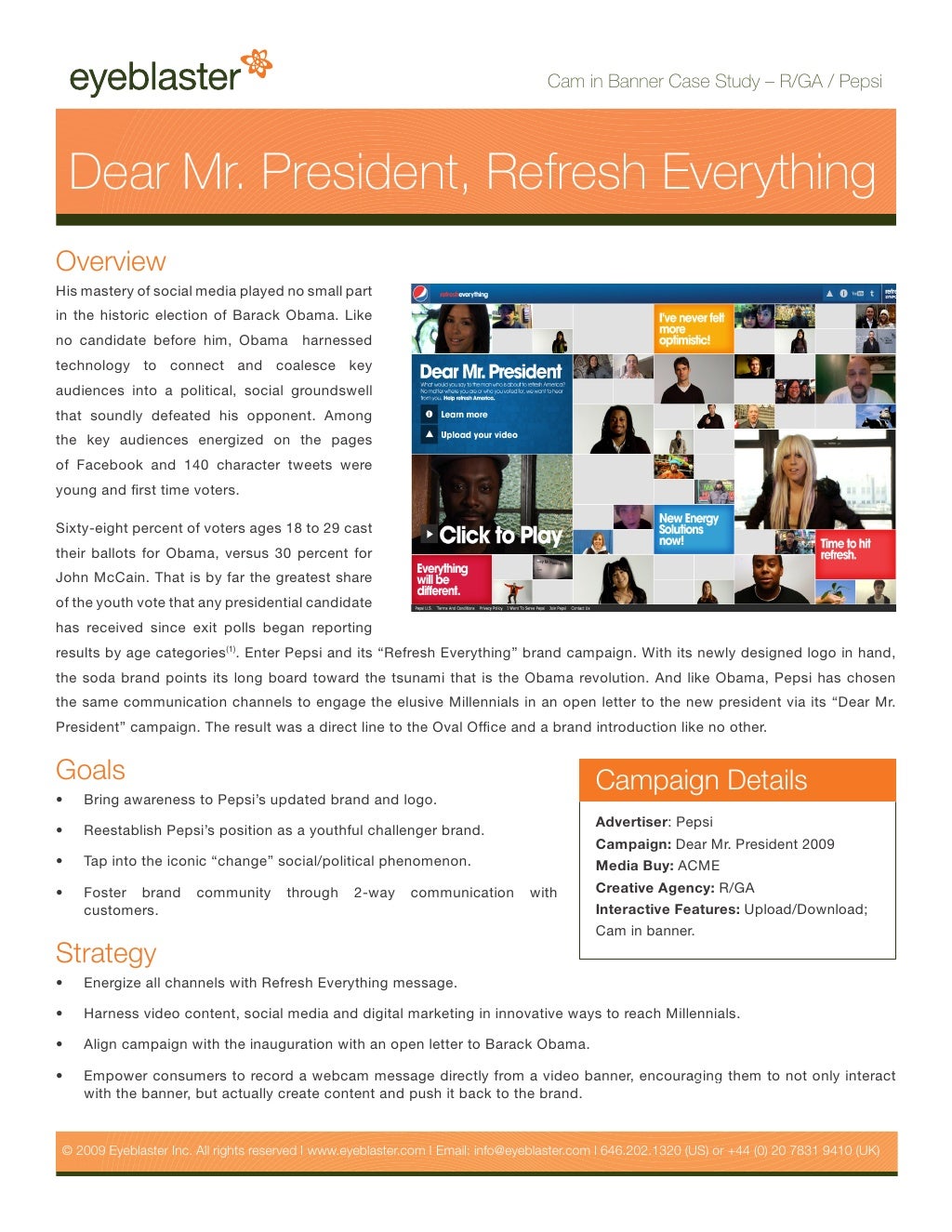 Pepsi refresh project case summary image