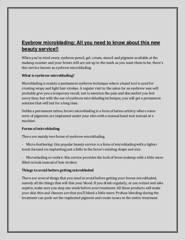 All Details About Microblading