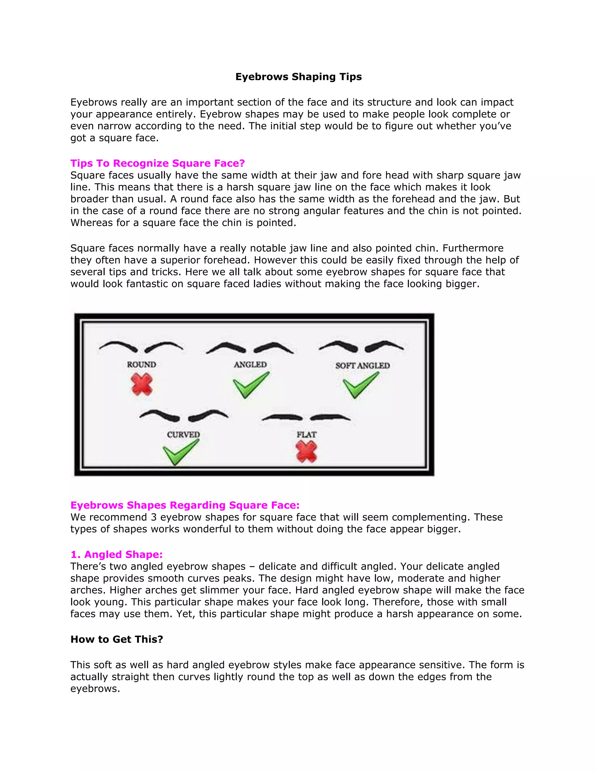 Eyebrows shaping tips | DOC
