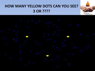 HOW MANY YELLOW DOTS CAN YOU SEE?
3 OR ????
 