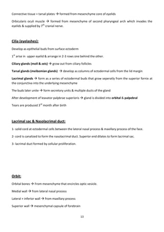 Eye Embryology- basic (my notes)