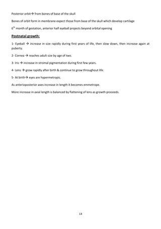 Eye Embryology- basic (my notes)