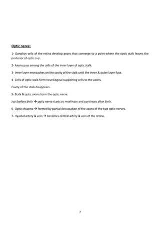 Eye Embryology- basic (my notes)