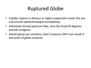 Eye emergencies | PPTX