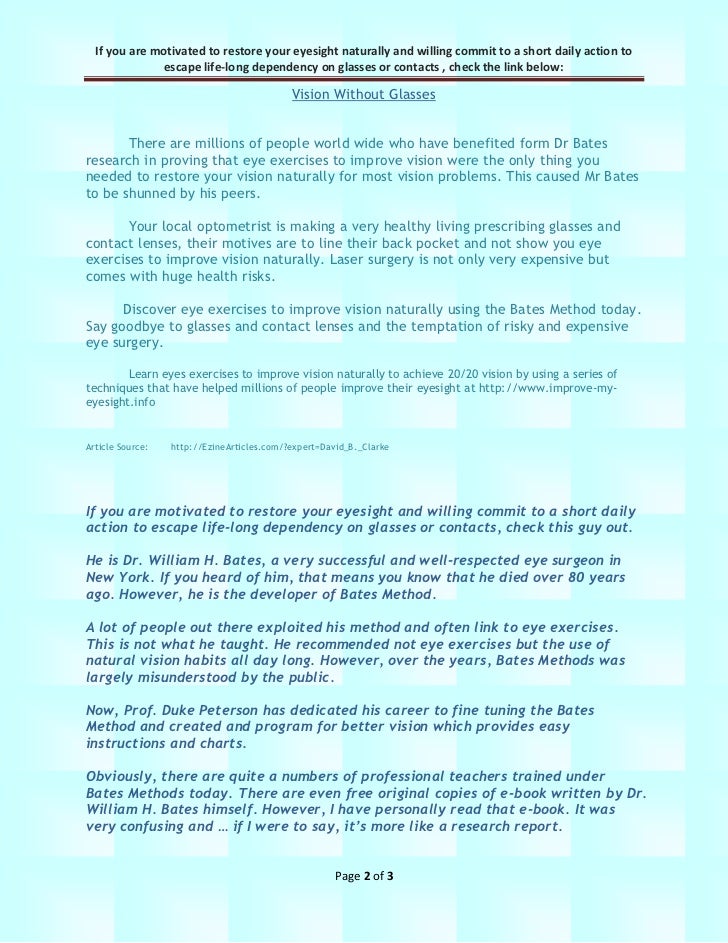 Eye Exercises: Natural Method to Restore 20-20 Vision Eye Exercises: Natural Method to Restore 20-20 Vision