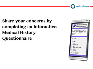 Share your concerns by
completing an Interactive
Medical History
Questionnaire
 
