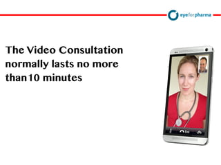 The Video Consultation
normally lasts no more
than10 minutes
 