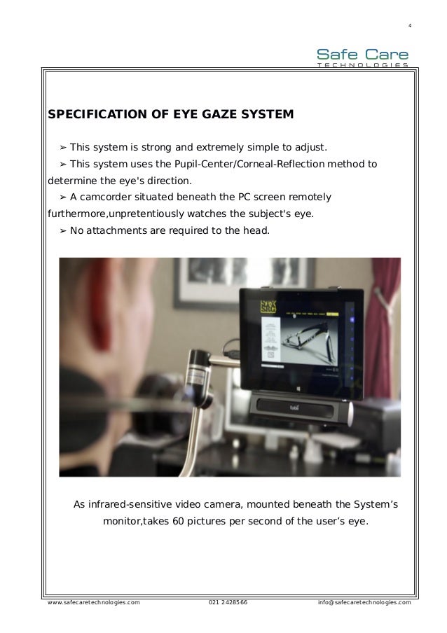 Eye gaze communication Safe Care Technologies