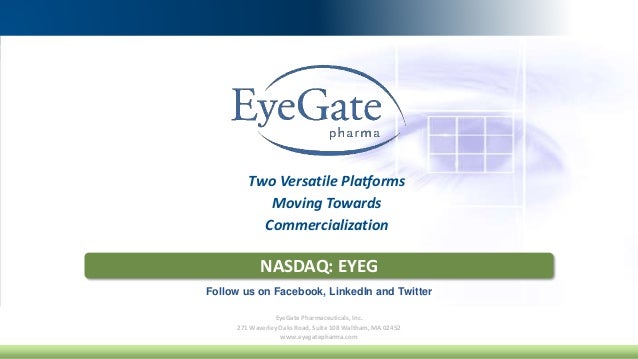 EyeGate Pharma CEO Investor Presentation to ROTH 2018