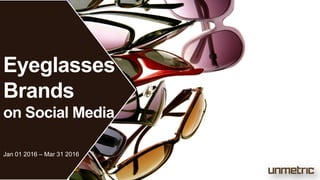 Eyeglasses
Brands
on Social Media
Jan 01 2016 – Mar 31 2016
 