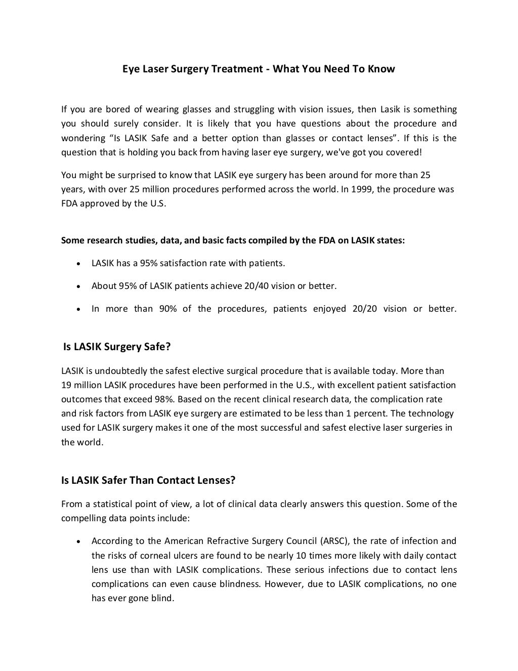 Eye Laser Surgery Treatment What You Need To Know