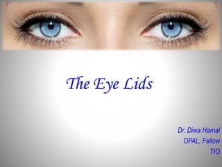The Eye Lids
Dr. Diwa Hamal
OPAL, Fellow
TIO
 