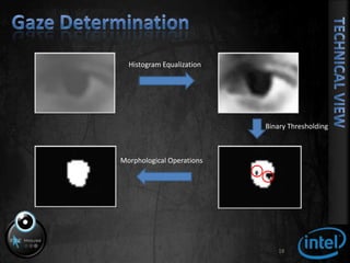 Gaze Determination18Technical ViewHistogram EqualizationBinary ThresholdingMorphological Operations