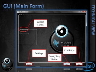 GUI (Main Form)26Technical ViewCurrent StatusExit ButtonSettingsStart / Stop Button