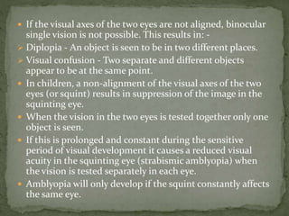 Visual Squint EYE MOVEMENT AND PUPIL DISORDERS.pptx. . | PPTX