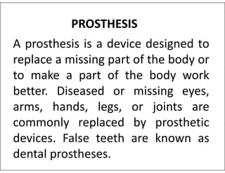 Prothesis Definition eye prosthesis and rehabilitation.pdf