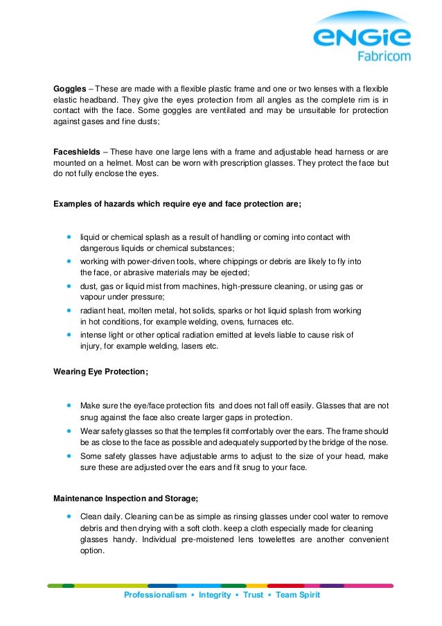 Eye protection ppe toolbox talk training