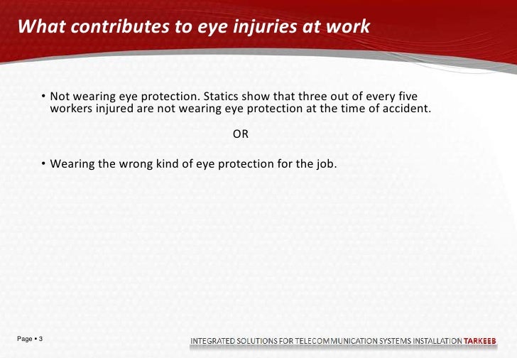 Eye protection safety training