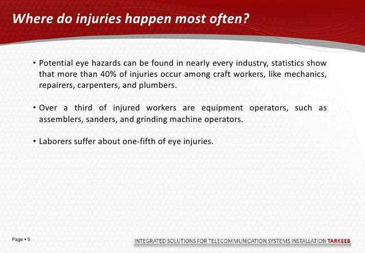 Eye protection safety training