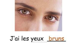 J’ai les yeux _____bruns©2014 FrenchTeacherResources.com
 