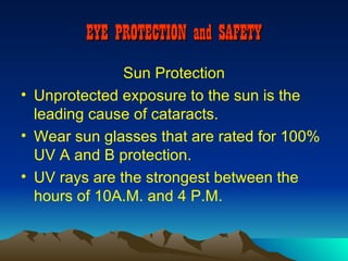 Incorrect Eye Protection Eye safety presentation | PPT