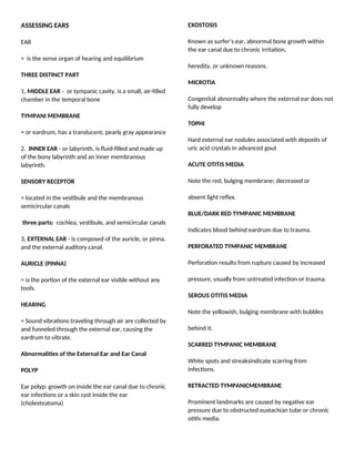 eyes and ears handouts for health assessment | PDF