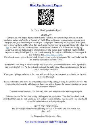 Human Eye Essay Examples Eyes Essay | PDF