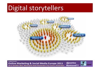 Digital storytellers




                       @joantxo
                       #smtravel11
 