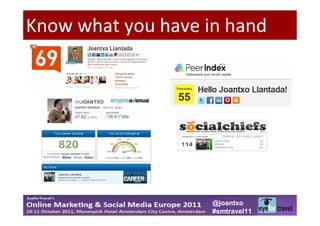Know what you have in hand




                    @joantxo
                    #smtravel11
 
