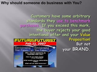 Why should someone do business with You?
 