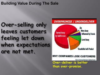 Building Value During The Sale




                          Over-deliver is better
                          than over-promise.
 