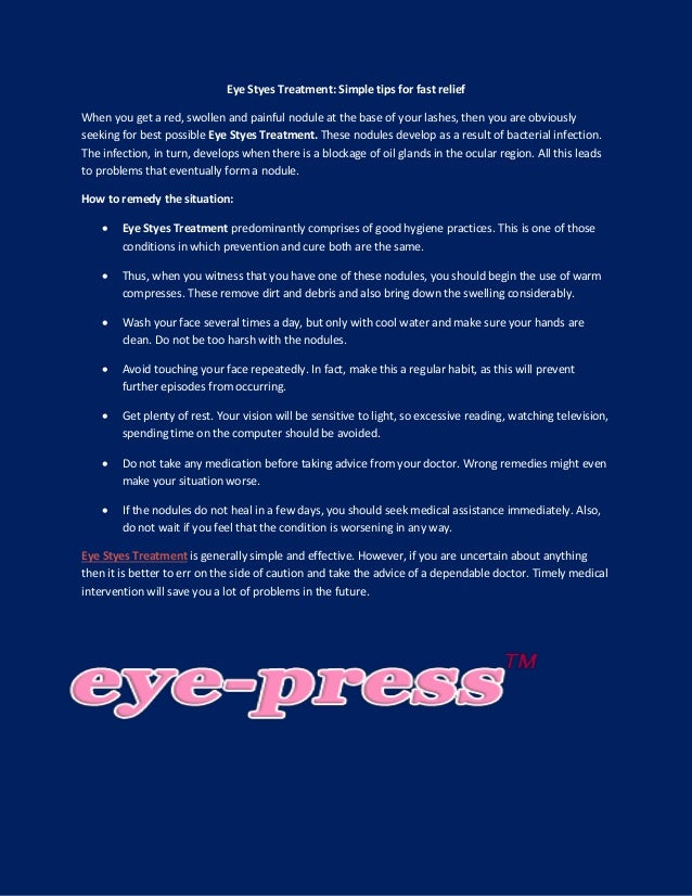 Eye styes treatment