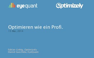 Fabian Liebig, Optimizely
Daniel Guechida, EyeQuant
Optimieren wie ein Profi.
15 Mai, 2014
eyequant
 