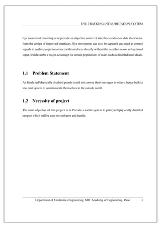 Project report on Eye tracking interpretation system | PDF